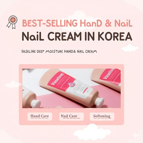 Image of Vaseline 24H Deep Moisture Hand & Nail Cream Made in Korea - Intensive Hydration for Extremely Dry Skin - 60ml Tube