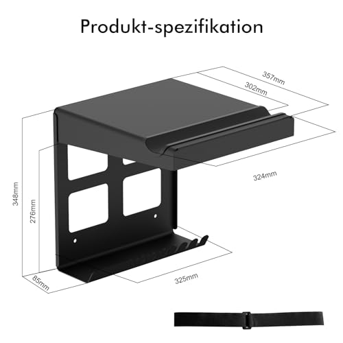 Mimoke Indoor Fahrrad Wandhalterung Garagen Wandmontierter Fahrradständer für Fahrräder mit Regalhaken, Kompaktes Robustes Design, Schutzpolster, Zusätzlicher Stauraum, Einfache Installation (Schwarz)