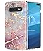 Galaxy S10+ Plus Case,Spevert Marble Pattern Hybrid Hard Back Soft TPU Raised Edge Ultra-Thin Slim Cover Protective Case Compatible Samsung Galaxy S10+ Plus 6.4 inch (2019 Released)- Colorful