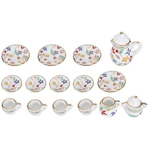 15pcs Mini Porcelain Tea Cup Set Cover