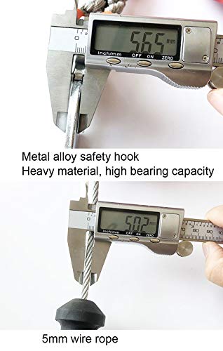 DFGENLY Heavy Self Retracting Lifeline Cable, Retractable Tool Lanyard with Steel Hook, High Altitude Fall Protection for Roofing Construction Scaffold, Personal Fall Limiter Load 300kg