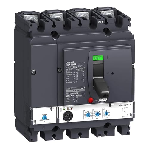 Disjoncteur électrique industriel NSX250N 4 pôles pour tableau BT
