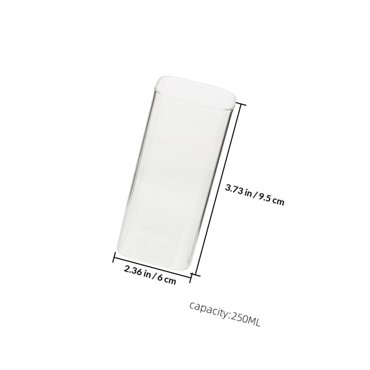 Artibetter Bicchieri in Vetro Quadrati Design Elegante e Sicuro da 250ml Set 6 Resistenti e Versatili per Casa e Cocktail per Bevande Calde e Fredde