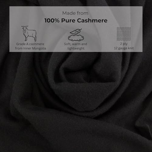 Jet&Bo 100% Pure Cashmere Poncho & Eye Mask Cashmere Travel Set Black in Gift Box4
