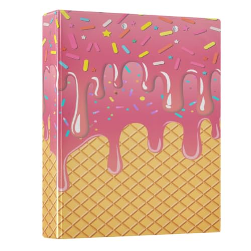 Gredecor 3 Ring Binder 1.5 Inch, Gradient Tomato Red Ice