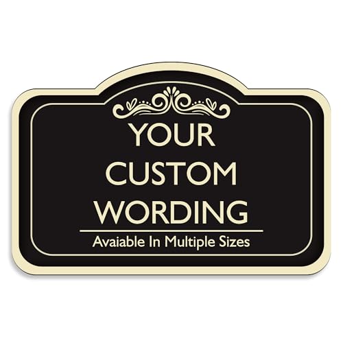 PSUNEY Targa per Porta Ingresso Personalizzabile con Nome o Indirizzo Targhetta Fuoriporta Personalizzate per Aziende Ufficio Esterno Casa Giardino (Style 2)