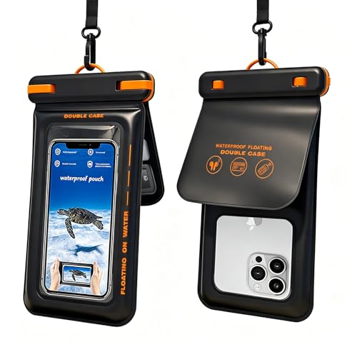 Image of ZORBES IP68 Waterproof Phone Pouch Double Space, Floating Waterproof Phone Case with Lanyard for iPhone 17 Pro Max 16 15 14 S26 S25, Phone Dry Bag Vacation Cruise Ship Travel, Up to 7.5''