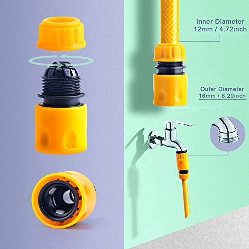 Aiex 5Pcs Garden Hose Connectors Kit Quick Connector, Waterstop Connector, 2In1 Tap Connector, Double Male Connector, O Rings Spares Kit For Plant Irrigation, Car And Machine Clean #TOP1