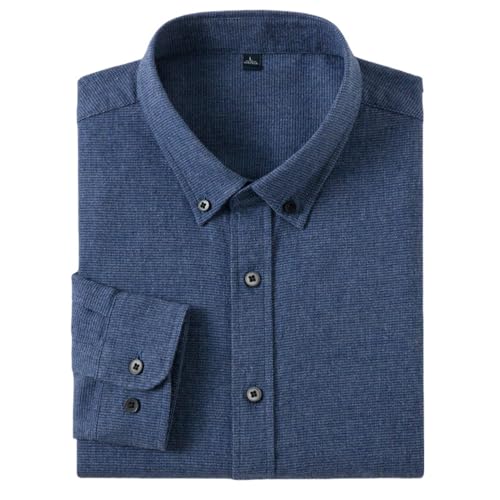 Camisa de franela de algodón para hombre de manga larga casual