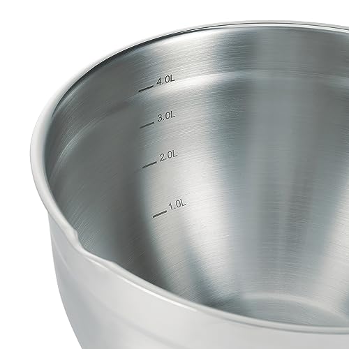 nutrifresh 4.5L Stainless Steel Mixing Bowl with Airtight Lid, Multi-Functional with 3 Attachable Graters - Image 4