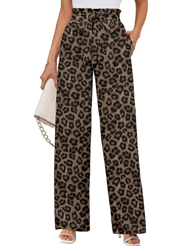 KORSIS Wide Leg Women's Lounge Pants Lightweight High Waisted Flowy Work Elastic Casual Outfits Trousers with Pockets (S-2XL)