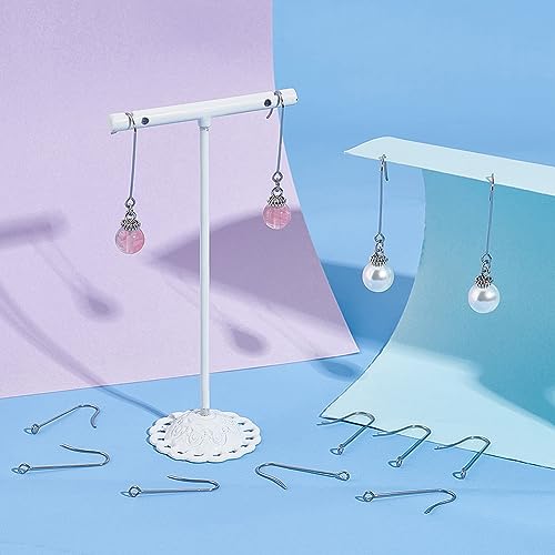 UNICRAFTALE 150 Pcs 316 Surgical Stainless Steel Earring Hooks with Vertical Loops Long Earwire Hooks with 200 Pcs Earring Backs for DIY Jewelry Making Supplies - Image 3
