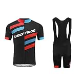 UGLY FROG Ropa Conjunto Traje Equipacion Ciclismo Hombre Verano con 3D Acolchado De Gel, Maillot Ciclismo + Pantalon/Culote Bicicleta para MTB Ciclista Bici DXMX07