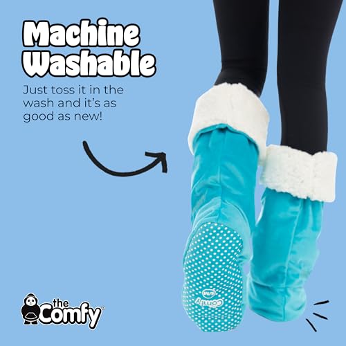 Image of THE COMFY For Your Feet - Soft Sherpa-Lined Slipper Socks As Seen On Shark Tank, Double Layered Non-Skid Sock With Grippers
