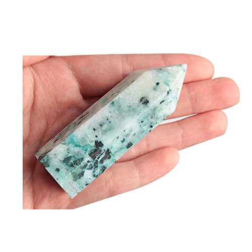 Acxico 1Pcs 70-80mm Natural Chrysocolla Obelisk Tower Point Crystal Healing