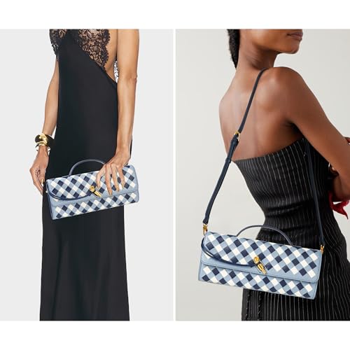 Image of Joryin Woven Purse for Women Evening Clutch Woven Leather Handbags Crossbody Bag Purse Formal Evening Bag, Vegan Leather
