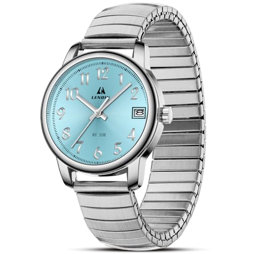 LN LENQIN Damen Uhren Damen Uhr Edelstahl Wasserdicht Uhren für Frauen Analog Quarz Armbanduhr Expansion Band
