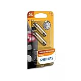 Philips(フィリップス) ルームランプ 白熱球 C10W(T10.5X43) 12V 10W プレミアムヴィジョン ライセンスランプ 補修用 輸入車対応 2個入り 車検対応 PHILIPS PremiumVision 12866B2