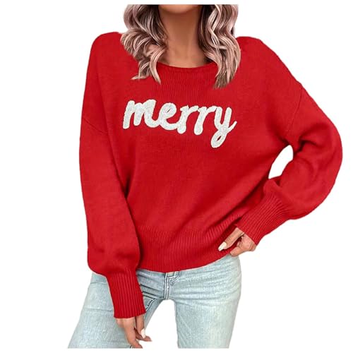 Merry Christmas Christmas Sweaters for Women Xmas Holiday Knit Pullover - image 1
