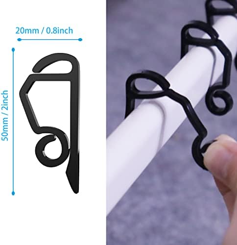 BYSMAH Gutter Hooks for Outdoor Lights, 72Pcs Plastic Gutter Clips for Hanging Outdoor Christmas Halloween String Icicle Curtain Fairy Lights, Black