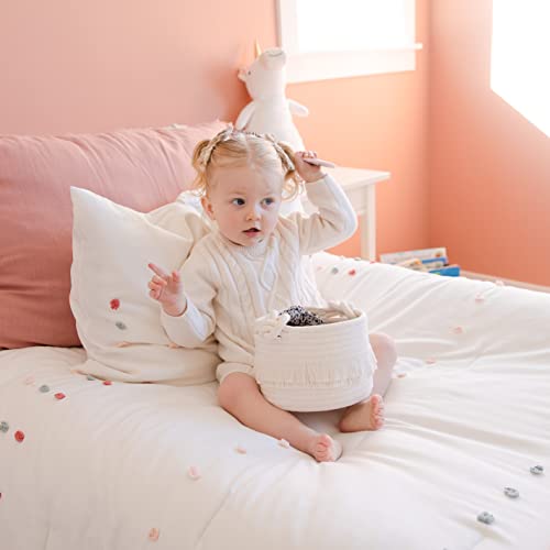 Naturalcozy 3-Piece Decorative Storage Basket Set – Cotton Rope Woven Baskets For Organizing! Small Basket For Nursery Baby Stuff, Gift Basket, Montessori, Dog Toy Bin, Cat Basket, Bathroom Shelves #TOP7