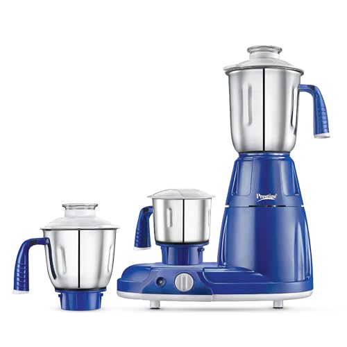 Prestige Deluxe LS Mixer Grinder 750 W, 3 SS Jars (1500 ml, 1000 ml, 300 ml, Blue)