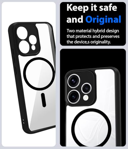 Image of KAPAVER Essential Magnetic Back Cover Case Compatible with Oppo Reno 15 (PC+TPU) (Oppo Reno 15 - Magnetic Black)