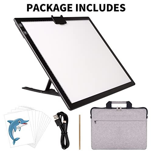 Rechargeable A3 Light Box With Built-In Foldable Stand And Carry Bag, Ivaooze Wireless Light Pad For Cricut Vinyl, Weeding Tools, Diamond Painting, Drawing Crafting Light Board For Tracing, Sketching #TOP7