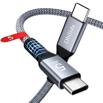 Dbilida 240W for Thunderbolt 5 Cable 6.6FT, USB C Display Cable, 80Gbps, 120Gbps, 8K@165Hz, 4K@540Hz for Thunderbolt 4, iPhone 17, USB4, Razer Blade, SSD, MacBook Pro Air, Mac mini M4 Pro