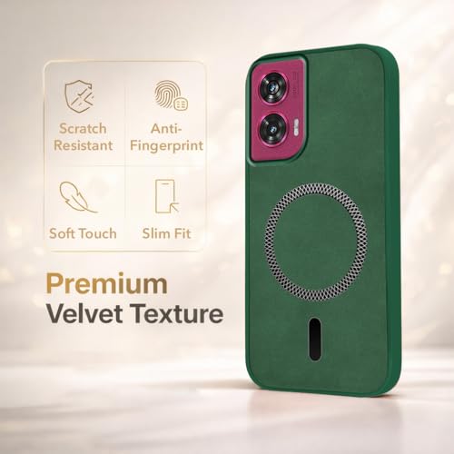 Image of Jkobi Leather Finish Back Cover Case for Motorola Moto Edge 50 Fusion (MagSafe Compatible Wireless Charging | Soft Touch | Camera Bump Protection)