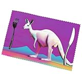 Marble Kangaroo Pattern Table Placemats Set of 6 12 X 18 Inch Placemats, for Holiday Parties Kitchen Table Decorations