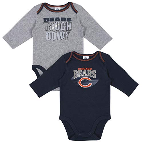 Image of Gerber NFL unisex-baby Nfl Team 2 Pack Long Sleeve Onesie Bodysuit