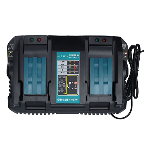 Carregador de bateria de lítio, carregador de porta dupla segura de 18 V para DC18RD (#2)
