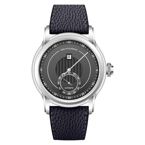 Newly Designed 39mm Specht & Shne Automatic Watch for Men Jumping Hour Mechanical Wristwatch (Grey)