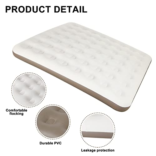 Air Mattress King White - Foldable Blow Up Mattresses With Flocked Top - Portable Inflatable Beds With Patch Kit For Backpacking Tent Camping/Home/Traveling (80"*72") #TOP2