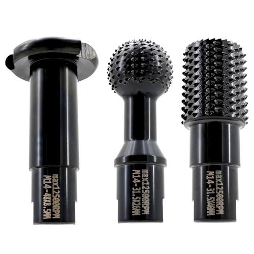 KURSTOL Rotationsfräser Set für Holz – 3 Stück Frässtifte Bohrer Fräswerkzeug Fräser mit M14 Gewinde Rotations schleifkopf zum Schnitzen, Polieren, Gravieren, Reiben, Nuten