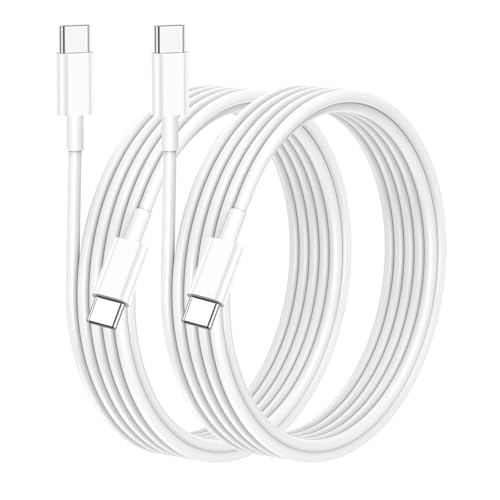 USB C to USB C Charger Cable for iPhone 15/16/17 Fast Charging 60W Type C Charging Fast Charging Cable for iPhone17/16/15 Pro Max iPad Pro/Air/Mini Samsung Pixel (White 1M 2PCS)
