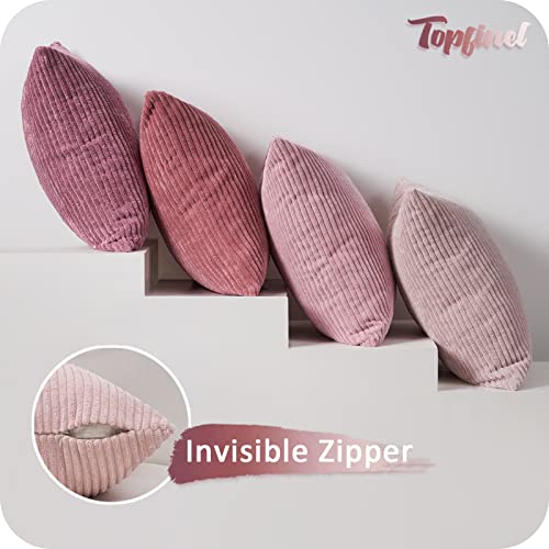Topfinel Cushions Covers Sets 4 Pink Cushion Covers, Fluffy Bright Decorative 40x40 Cushion Cover - Image 2