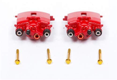 Image of PowerStop Rear Red Powder Coated Brake Caliper Pair for Chrysler PT Cruiser 2001-10 | Dodge Neon 2003-05 - High-Temp Brake Caliper Upgrade, S4784