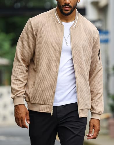 SAVKOOV Mens Loose Fit Lightweight Jacket Casual Stylish bomber Jacket