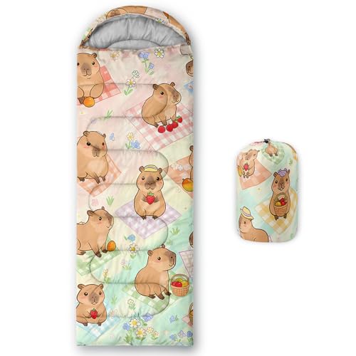 UEVBF Cute Kapibala Sleeping Bag for Outdoor Camping Activities.