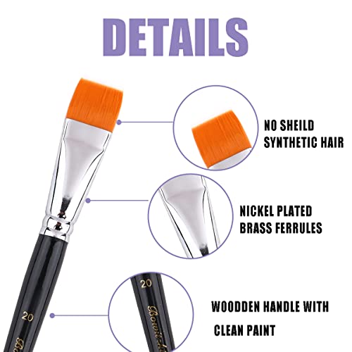 Bowitzki Face Paint Brush Set, 6pcs Artist Brushes for Body Face Painting, Acrylic Painting Watercolor Oil Gouache