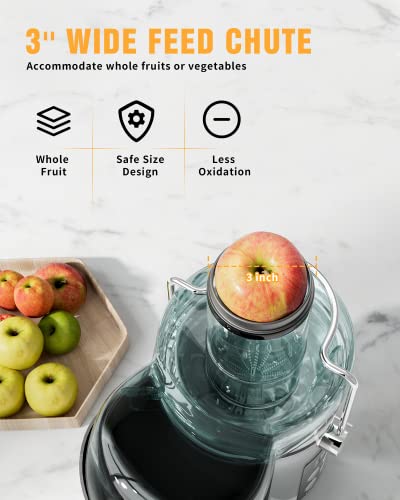 Centrifugal Juicer Machine - Lcd Monitor 1100W Juice Maker Extractor, 5-Speed Juice Processor Fruit And Vegetable, 3" Feed Chute Stainless Steel Power Juicer, Easy Clean, Bpa Free (Black) #TOP3