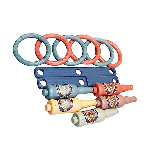 Hemoton Sturdy Tossing Ring Toys Plastic Bottle Ring Tossing Game for Boys and Girls