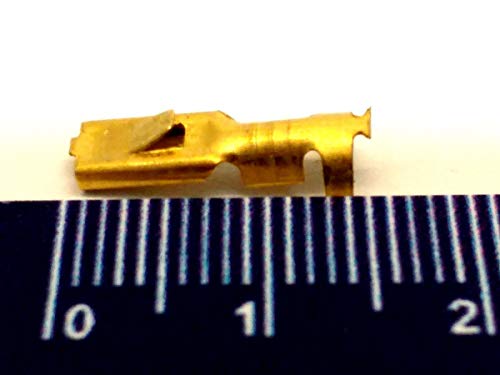 TERMINAL ENCAIXE MOSQUITINHO FEMEA 2,8 MM LATÃO C/TRAVA - PACOTE C/ 100 UNIDADES