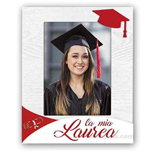 Marco fotográfico para fiesta de graduación 13 x 18 portafotos modelo Ateneo blanco y rojo