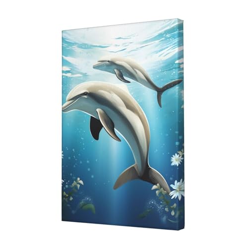 Toile dauphin pour habiller un mur vide de bureau ou de chambre