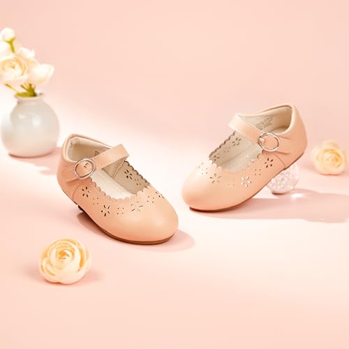 Image of PHIRAMIN Toddler Flower Girl Dress Shoes - Little Girl Mary Janes Flats Wedding