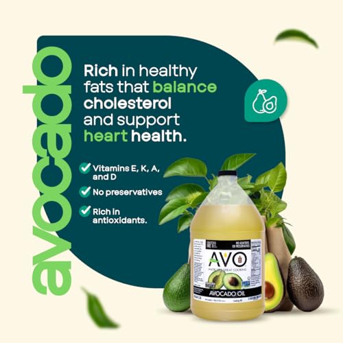 AVO NON GMO 100% Avocado Oil, 1 Gallon 128 Fl-oz, NO Preservatives Added