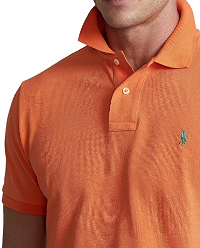 Image of Polo Ralph Lauren Men Custom Fit Mesh Pony Logo Shirt (XL, MayOranage)